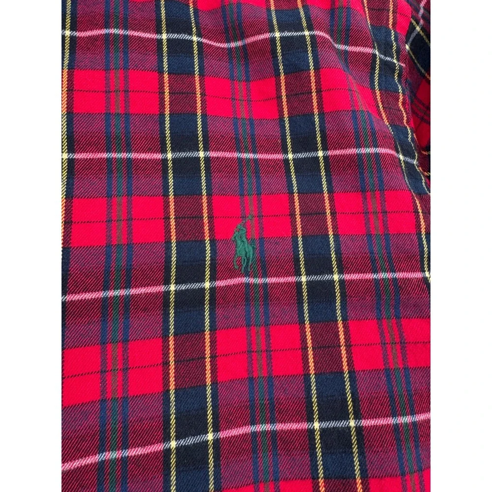Polo Ralph Lauren Mens L Classic Fit Long Sleeve Button Down Red Plaid Preppy